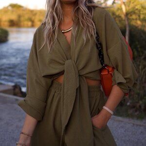 How Do You Wear That Essential Button Up Shirt Olive Green Small Medium Gauze